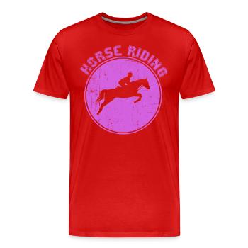 Équitation - T-shirt bio Premium Homme - rouge - Devant - Damien (186cm)