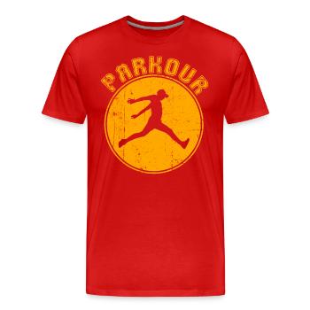 Parkour - Men's Premium Organic T-Shirt - red - Front - Damien (186cm)