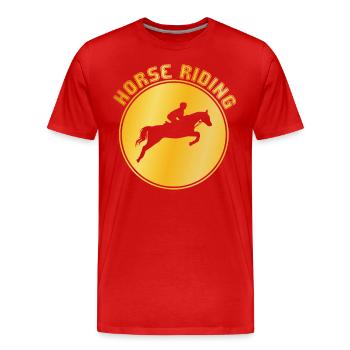 Équitation - T-shirt bio Premium Homme - rouge - Devant - Damien (186cm)