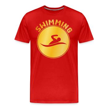 Nager - T-shirt bio Premium Homme - rouge - Devant - Damien (186cm)