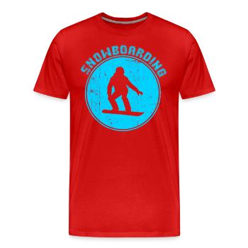 Snowboard - T-shirt bio Premium Homme - rouge - Devant - Damien (186cm)