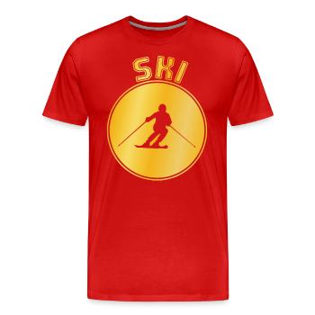 Ski - Men's Premium Organic T-Shirt - red - Front - Damien (186cm)