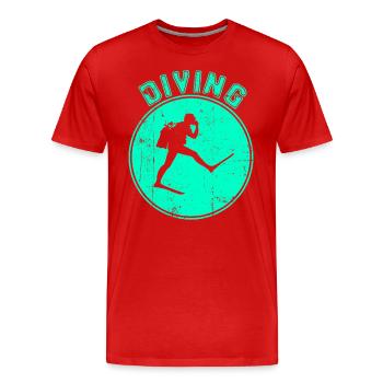 Plonger - T-shirt bio Premium Homme - rouge - Devant - Damien (186cm)