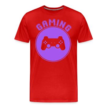 Gaming - Männer Premium Bio T-Shirt - Rot - Vorne - Damien (186cm)