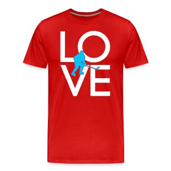 Hockey sur glace - T-shirt bio Premium Homme - rouge - Devant - Damien (186cm)