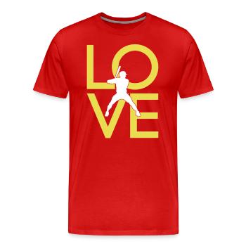 Baseball - Männer Premium Bio T-Shirt - Rot - Vorne - Damien (186cm)