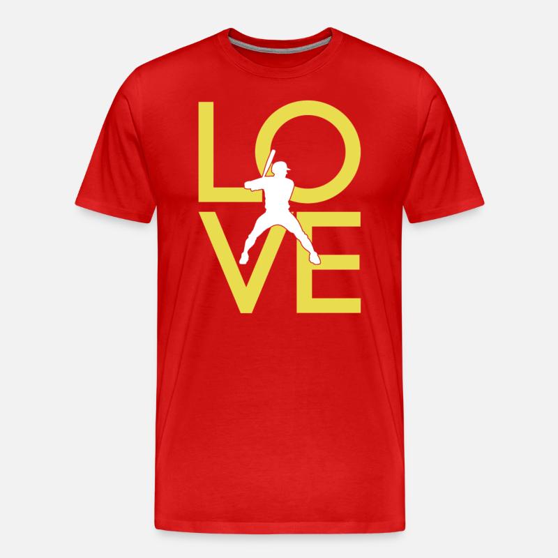 Baseball - Männer Premium Bio T-Shirt - Rot