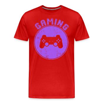 Gaming - Männer Premium Bio T-Shirt - Rot - Vorne - Damien (186cm)
