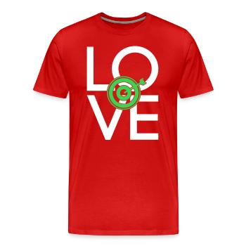 Darts - Men's Premium Organic T-Shirt - red - Front - Damien (186cm)