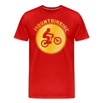 Mountain biking - Men's Premium Organic T-Shirt - red - Front - Damien (186cm)