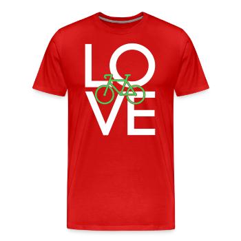 Bicyclette - T-shirt bio Premium Homme - rouge - Devant - Damien (186cm)