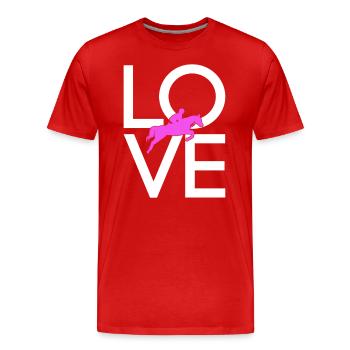 Équitation - T-shirt bio Premium Homme - rouge - Devant - Damien (186cm)