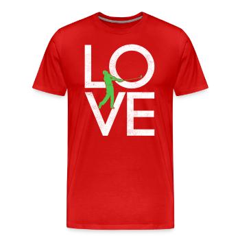 Golfe - T-shirt bio Premium Homme - rouge - Devant - Damien (186cm)