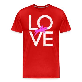 Équitation - T-shirt bio Premium Homme - rouge - Devant - Damien (186cm)