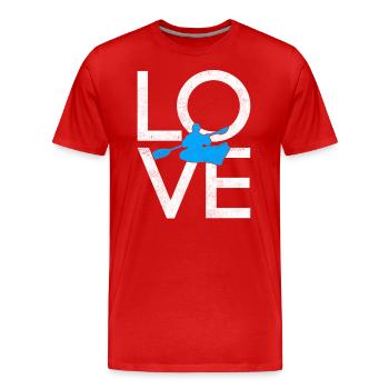 Kanu - Männer Premium Bio T-Shirt - Rot - Vorne - Damien (186cm)