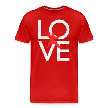 Arts martiaux - T-shirt bio Premium Homme - rouge - Devant - Damien (186cm)