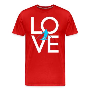 Ski - T-shirt bio Premium Homme - rouge - Devant - Damien (186cm)