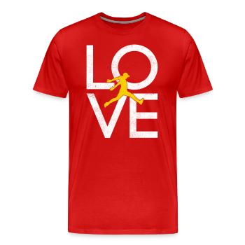 Parkour - Men's Premium Organic T-Shirt - red - Front - Damien (186cm)