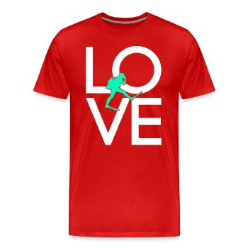 Dive - Men's Premium Organic T-Shirt - red - Front - Damien (186cm)