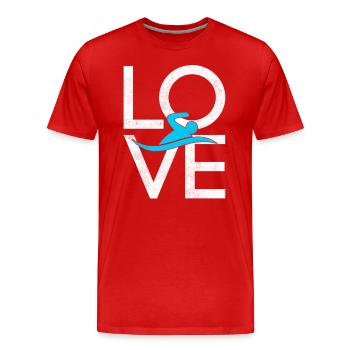 Schwimmen - Männer Premium Bio T-Shirt - Rot - Vorne - Damien (186cm)