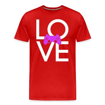 Gaming - Männer Premium Bio T-Shirt - Rot - Vorne - Damien (186cm)