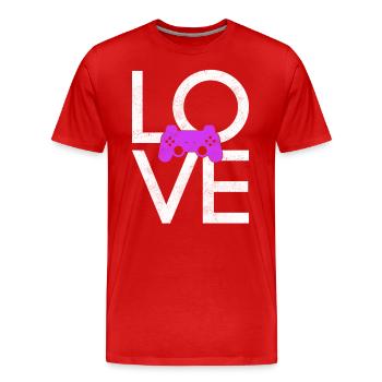 Gaming - Männer Premium Bio T-Shirt - Rot - Vorne - Damien (186cm)