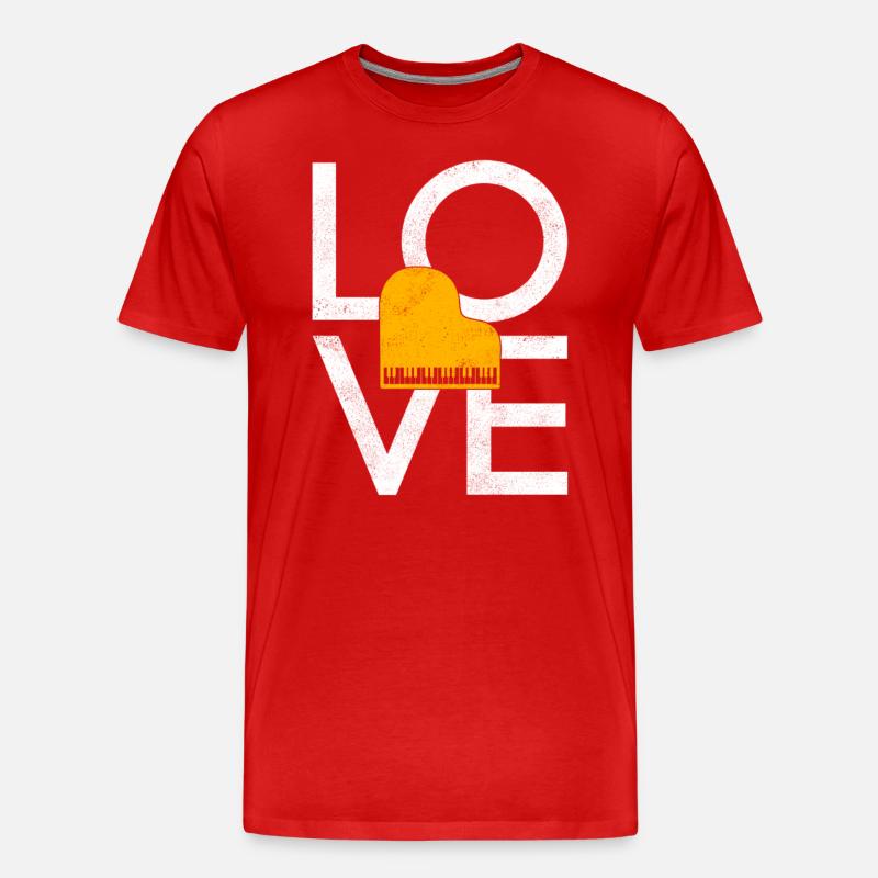 Klavier - Männer Premium Bio T-Shirt - Rot