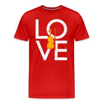Geige - Männer Premium Bio T-Shirt - Rot - Vorne - Damien (186cm)