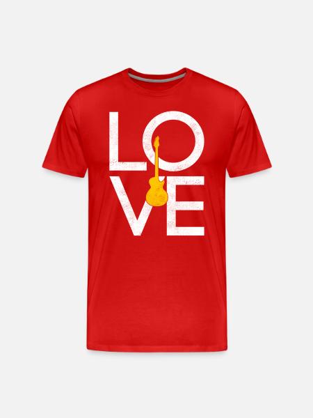 Elektro Gitarre - Männer Premium Bio T-Shirt - Rot