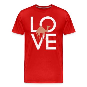 Dromedary - Men's Premium Organic T-Shirt - red - Front - Damien (186cm)