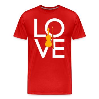 Geige - Männer Premium Bio T-Shirt - Rot - Vorne - Damien (186cm)