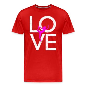 Yoga - T-shirt bio Premium Homme - rouge - Devant - Damien (186cm)