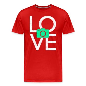 Fotografie - Männer Premium Bio T-Shirt - Rot - Vorne - Damien (186cm)