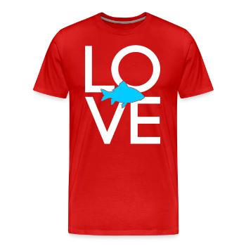 Poisson - T-shirt bio Premium Homme - rouge - Devant - Damien (186cm)