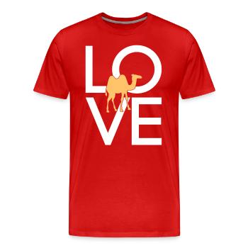 Kamel - Männer Premium Bio T-Shirt - Rot - Vorne - Damien (186cm)