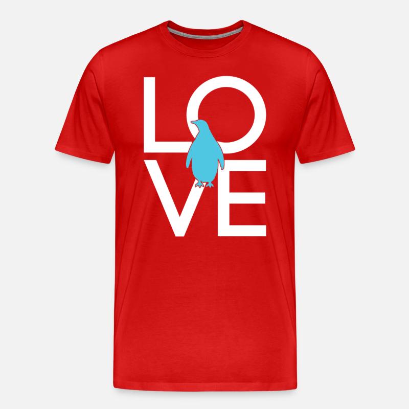 Pinguin - Männer Premium Bio T-Shirt - Rot