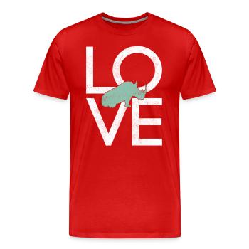 Rhinoceros - Men's Premium Organic T-Shirt - red - Front - Damien (186cm)