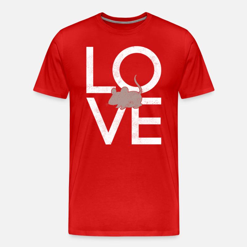 Maus - Männer Premium Bio T-Shirt - Rot