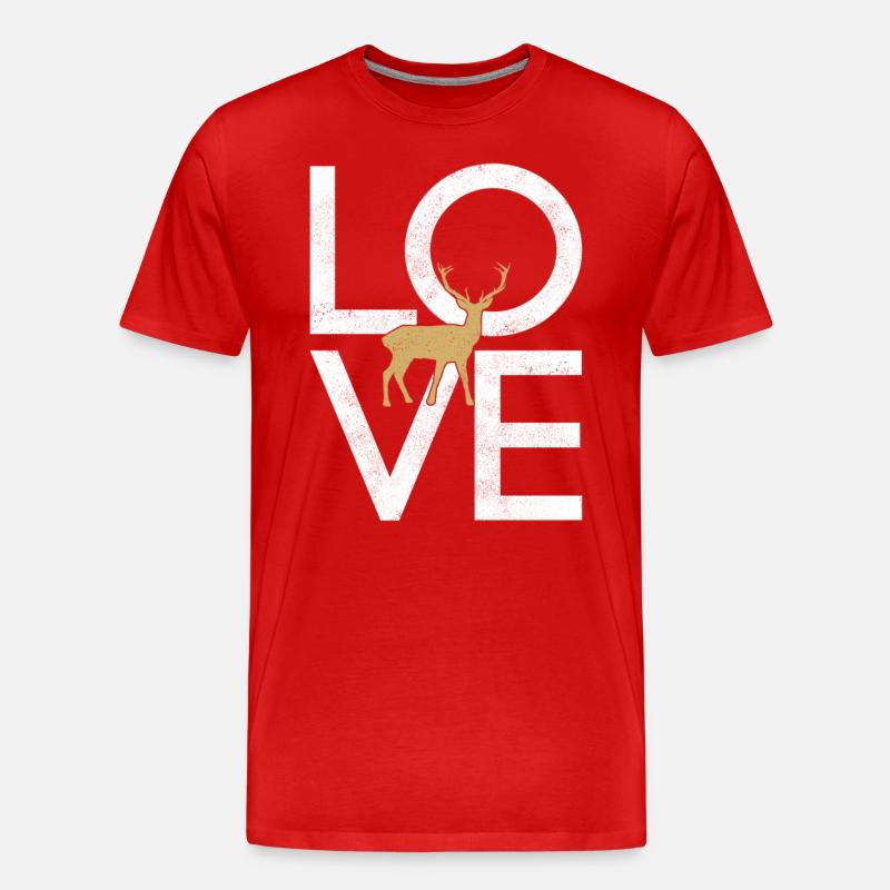 Hirsch - Männer Premium Bio T-Shirt - Rot