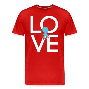 Méduse - T-shirt bio Premium Homme - rouge - Devant - Damien (186cm)