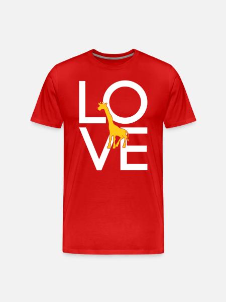 Giraffe - Männer Premium Bio T-Shirt - Rot