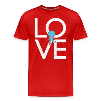 Qualle - Männer Premium Bio T-Shirt - Rot - Vorne - Damien (186cm)