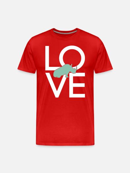 Nashorn - Männer Premium Bio T-Shirt - Rot