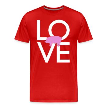 Pig - Men's Premium Organic T-Shirt - red - Front - Damien (186cm)