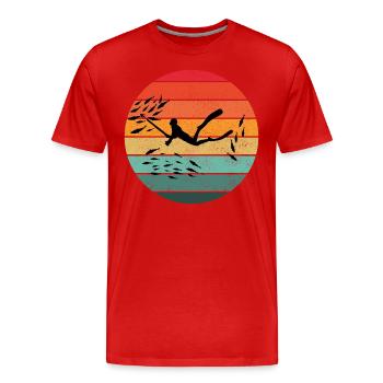Pêche sous-marine Pêche sous-marine Pêche au harpon - T-shirt bio Premium Homme - rouge - Devant - Damien (186cm)