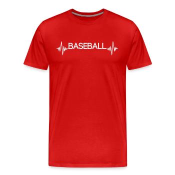 Battement de cœur de baseball - T-shirt bio Premium Homme - rouge - Devant - Damien (186cm)
