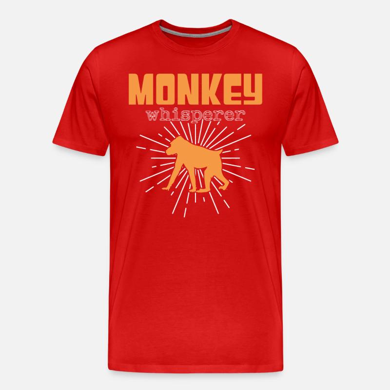Affen Flüsterer - Männer Premium Bio T-Shirt - Rot