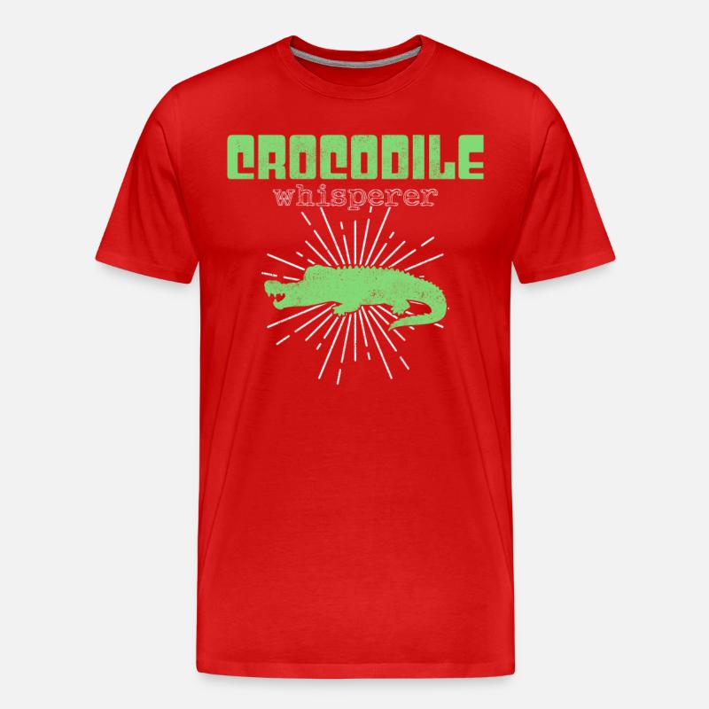 Krokodil Flüsterer - Männer Premium Bio T-Shirt - Rot