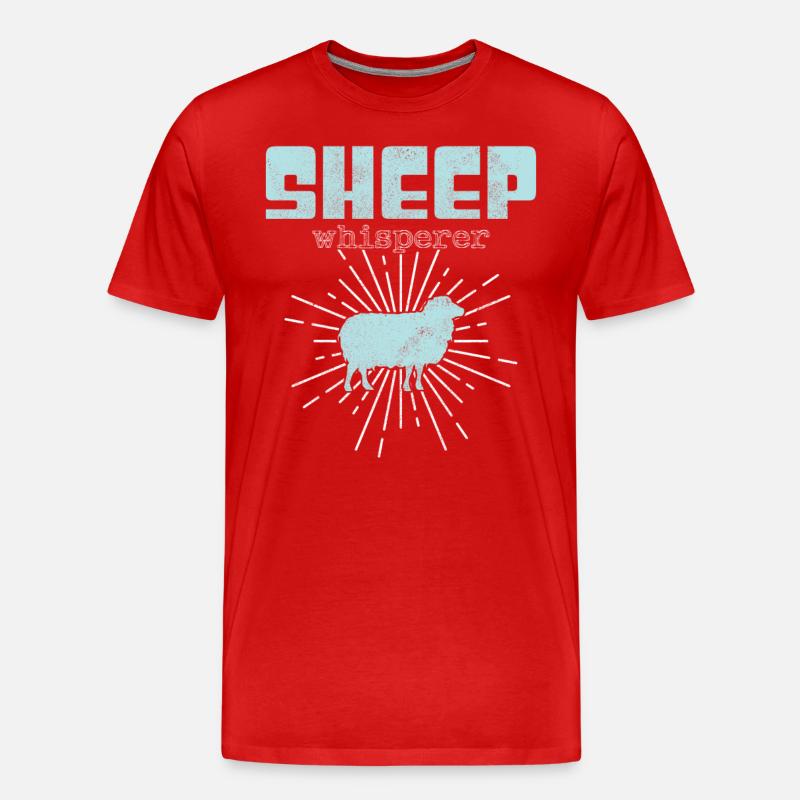 Schaf Flüsterer - Männer Premium Bio T-Shirt - Rot