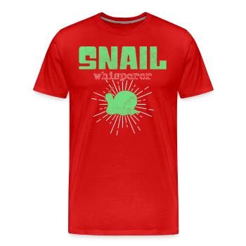Snail Whisperer - Men's Premium Organic T-Shirt - red - Front - Damien (186cm)